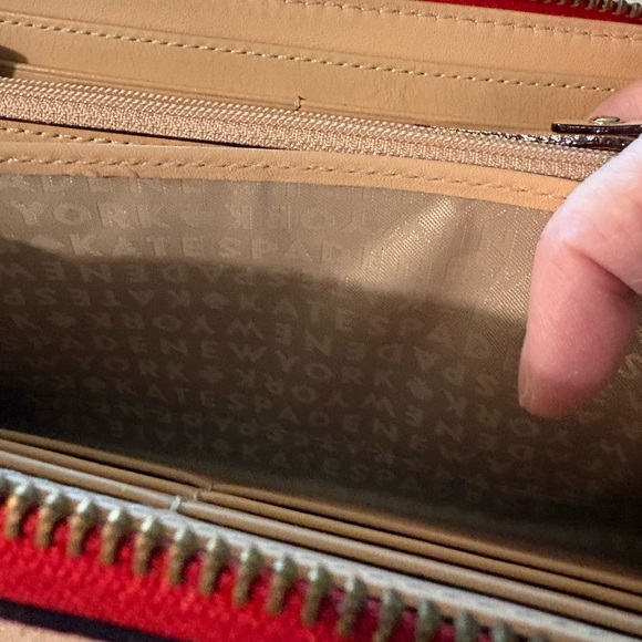 Kate Spade Red Zip Around Leather Wallet - Picture 14 of 15
